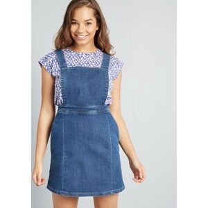 NEW ModCloth Kinetic Charms Denim Jumper